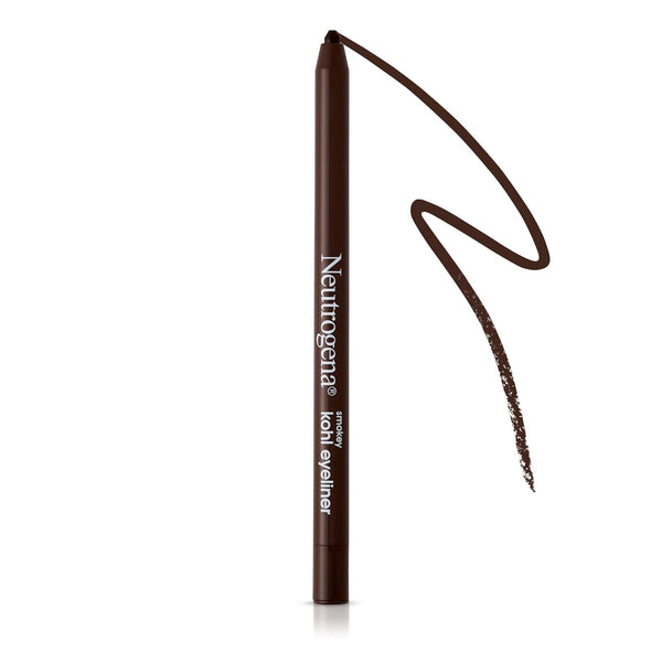 Neutrogena Smokey Kohl Eyeliner with Antioxidant Vitamin E, Water-Resistant & Smooth-Gliding Eyeliner Makeup, Dark Brown, 0.014 Oz
