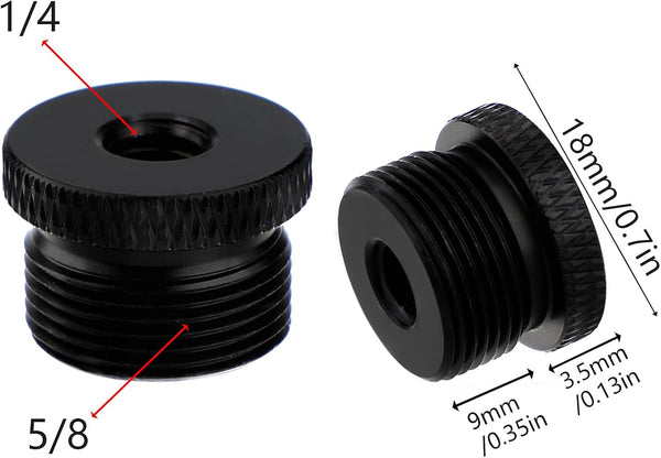 SAVITA 2pcs Mic Stand Adapter 1/4 Female to 5/8 Male Screw Thread Adapter Tripod Screw Adapter For Camera Monitor Microphone Stand 1/4 to 5/8