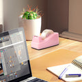 1Pcs Desktop Tape Dispenser Adhesive Roll Holder with Weighted Nonskid Base, Pink (Tape not Included) 1 Pack Pink