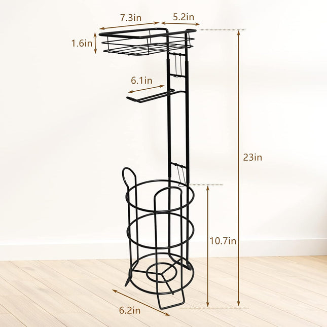 Toilet Paper Holder Stand Bathroom Toilet Paper Storage with Raised Base, Tissue