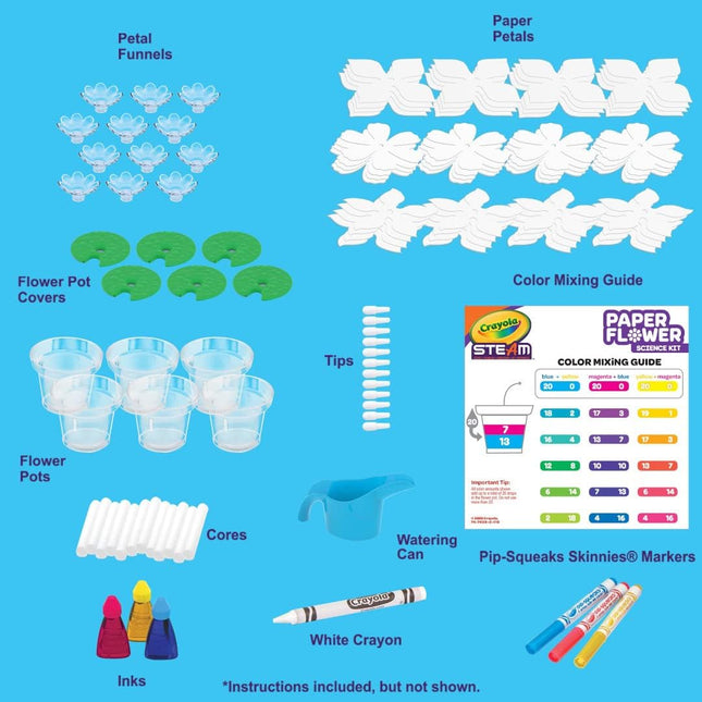 Crayola Paper Flower Science Kit, Color Changing Flowers, Gift for Kids Ages 7, 