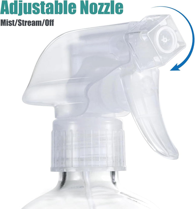 Glass Spray Bottles with Silicone Sleeve Protection, 16 Oz 2 Pack, Reusable Spra