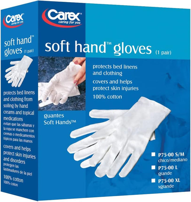 Carex Health Brands Soft Hands Cotton Gloves Large Large (1 Pair)