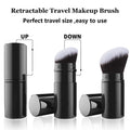 Retractable Kabuki Brush, Travel Powder Face Makeup Brushes | Portable Flawless Makeup Brush for Foundation, Blush, Bronzer, Buffing, Cruelty Free