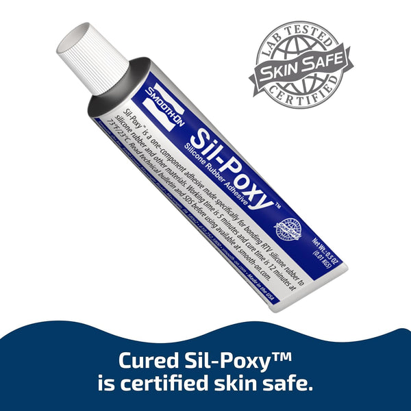 Smooth-On SIL-Poxy™ Rubber Silicone Adhesive, 0.5 oz Tube – Flexible RTV Silicone Glue for Silicone Rubber Repair & Bonding, Strong Waterproof