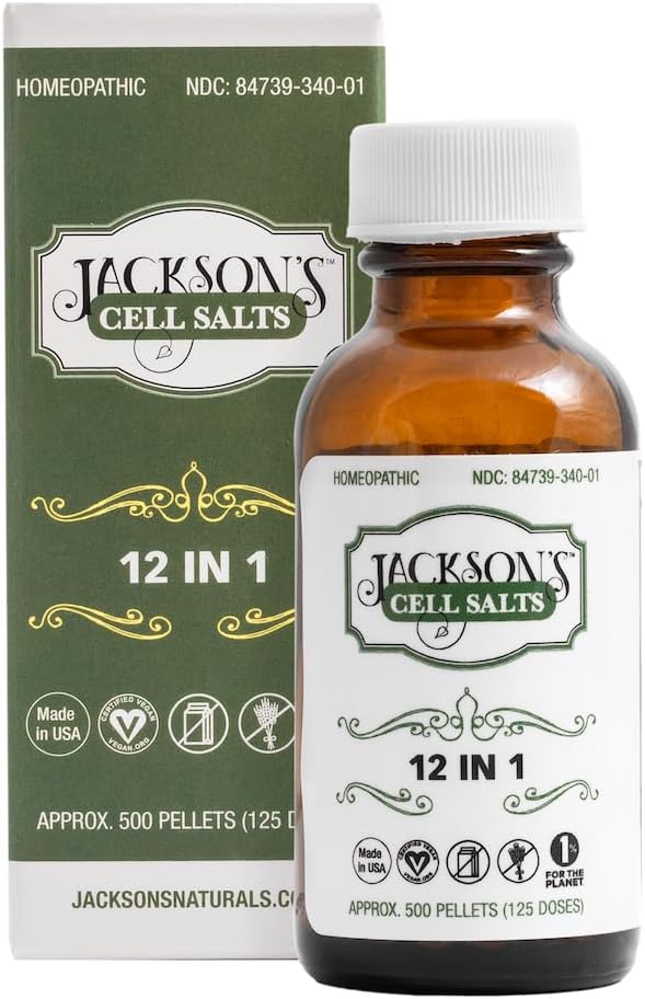 Jackson’s 12-in-1 Cell Salt Combo (500 Pellets / 125 Doses) – Certified Vegan, Lactose-Free – Made in USA 500 Count (Pack of 1)