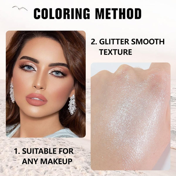 evpct Pear White Shimmer Single Eye shadow Palette Makeup for Older Women, Glitter Sparkly Pearl Shimmer Cream Eyeshadow Palette Brightener Make