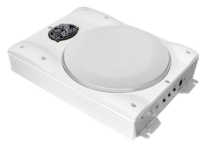 Pyle Lanzar AQTB8 8-Inch 1000 Watts Low-Profile Super Slim Active Amplified Marine/Waterproof Subwoofer System - Set of 1