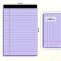 AILZFEI 6pcs Small Legal Pad 5x8 College Ruled Purple Legal Pads Notepads 6 Pack Study Back Writing Pads 5 x 8 Perforated Narrow Ruled Pads of
