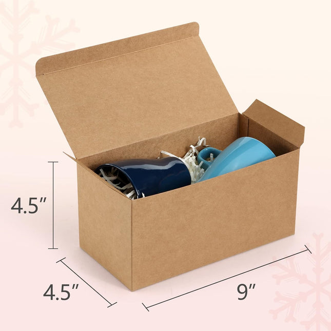 Valbox 4X4X4 Brown Gift Boxes 25PCS Kraft Paper Boxes with Lids for Gifts, Craft