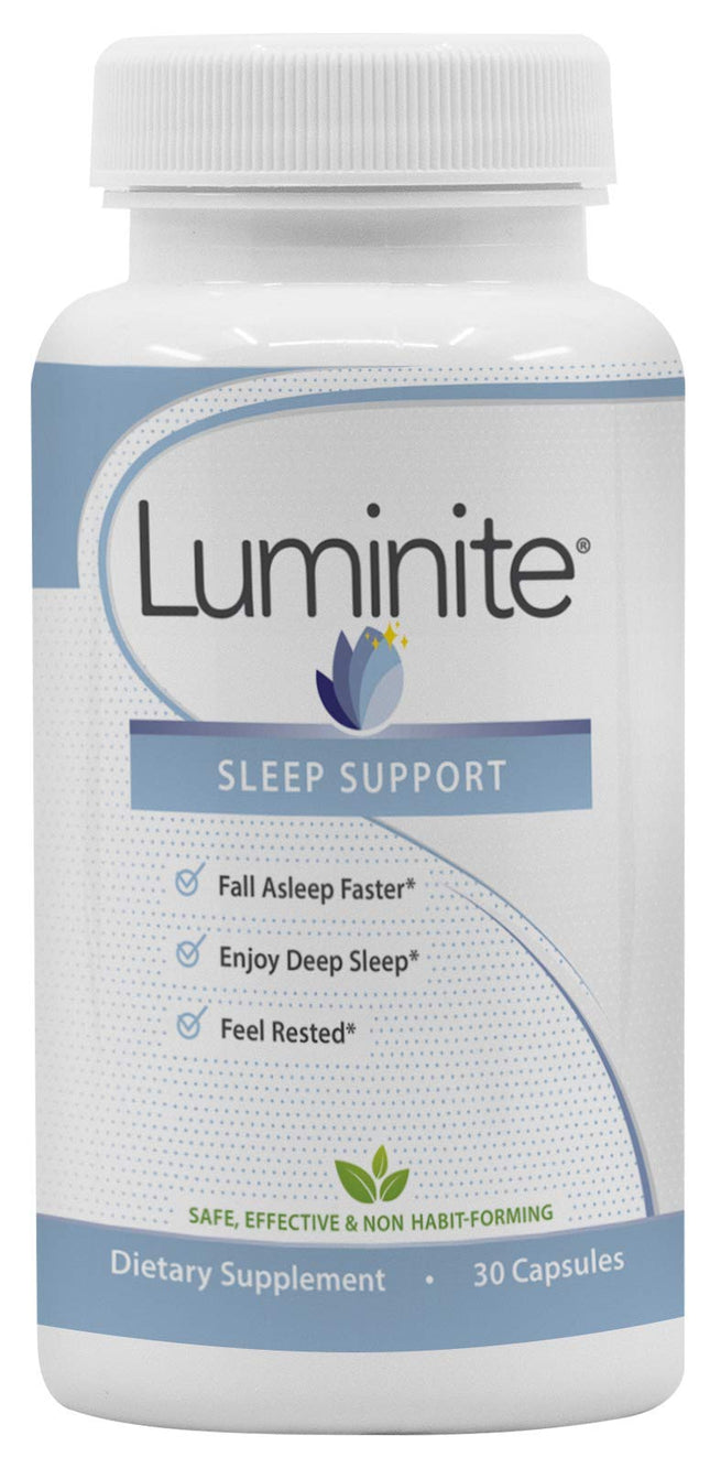 Luminite Sleep Support - Nighttime Sleep Aid Supplement - L-Tryptophan, Melatoni
