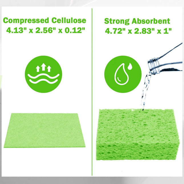 Yoleshy 24 Pack Kitchen Sponges Natural Cellulose Compressed Sponges for Cleanin
