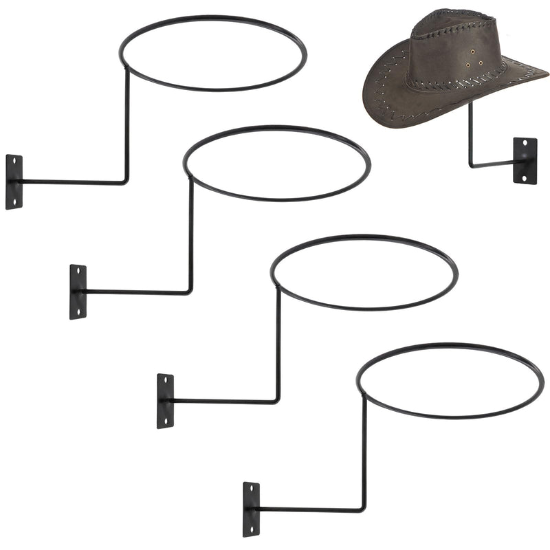 TiciKim Pack of 4 Cowboy Hat Rack Metal Hat Holder Wall Mounted Hat Hanger for Wall Display, Cowboy Hat Holder Organizer Multifunctional Organizer