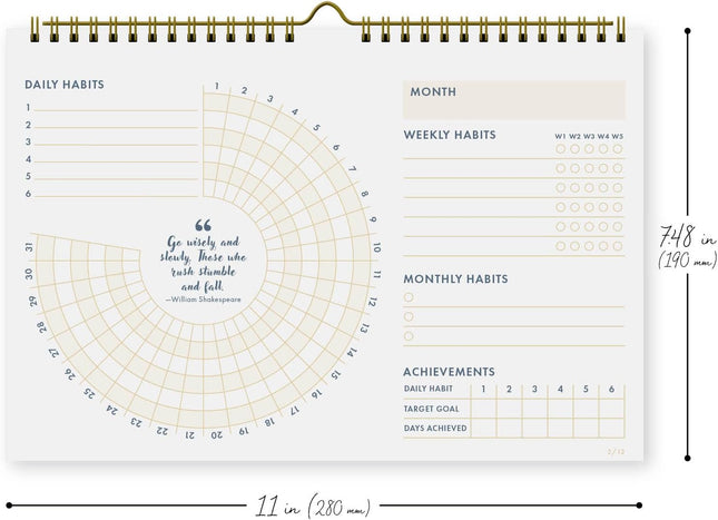 Habit Tracker Calendar Ã¢ÂÂ 12-Month Productivity & Goal Planner, Daily & Week