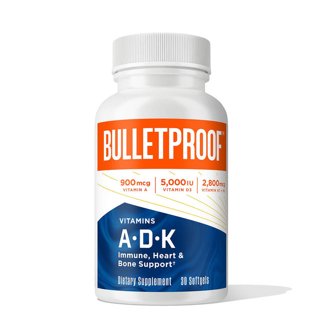 Bulletproof Vitamins A-D-K Softgels, 30 Count, Supplement for Heart, Bone Health