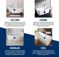 Ekopel Bathtub Refinishing Kit - Made in The USA - Odorless Tub and Tile Reglazing - Most Durable Never Peel Tub Paint Coating - Pour On Touch Up Size