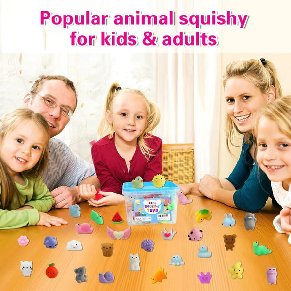 80Pcs Party Favors for Kids 4-8, Kawaii Squishies Mochi Squishy Toy Bulk Fidget Sensory Toys Birthday Gifts for Boys Girls Goodie Bag Christmas