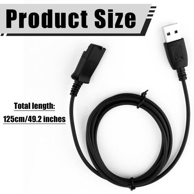 USB Adapter Cable, 49.2 Inch Long QD (Quick Disconnect) to USB Type a Plug USB-A Male Cable for Plantronics QD Headset C