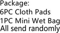 7pcs/Set Reusable Menstrual Pads Including 1pc Mini Wet Bag +6pcs Bamboo Charcoal Cloth Menstrual Incontinence Pads/Reusable Sanitary/Mama Panty