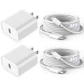 Fast iPhone Charger, iPhone Charger Fast Charging 2Pack Quick Chargers 6ft Long USB C to Lightning Cable Quick Charging Cord USB Charge Block