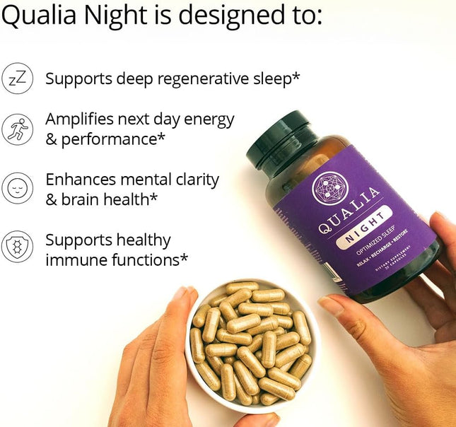 NEUROHACKER COLLECTIVE Qualia Night Sleep Aid | Non-Habit Forming | Science-Back