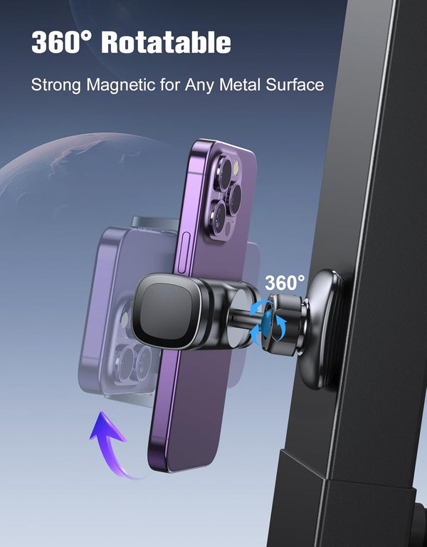 Magnetic Phone Holder for Gym, 360ÃÂ° Rotatable Gym Phone Holder Workout Record, or Any Metal Surface, Gym Magnet Phone Mount Compatible with All