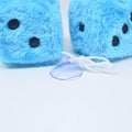 Fuzzy Plush Dice for Car Mirror, Pair of Retro 3â Yellow Dice with Black Dots for Car Interior Hanging Ornament Decoration