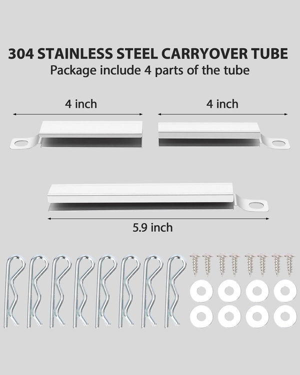 Universal 304 Stainless Steel Carryover Tube for Charbroil 4 Burner Grills