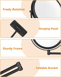 Wall Mounted Makeup Mirror - 1X/10X Magnifying Mirror for Wall, 8 Inch Double Sided 360Â° Swivel Extendable Bathroom Mirror for Shaving, Black