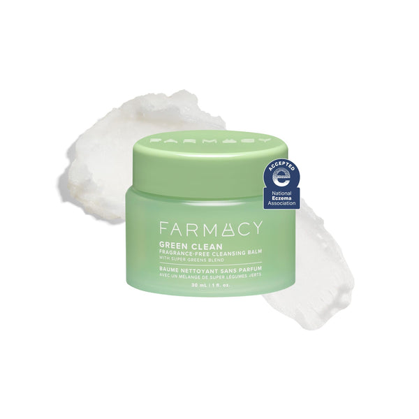 Farmacy Sensitive Skin Makeup Remover Cleansing Balm - Green Clean Waterproof Makeup Remover Balm + Oil Cleanser for Face - Melts Make Up + SPF -