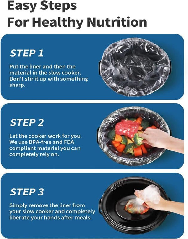 KOOC Slow Cooker Liners 14"X22" 10 Count Extra Large Size Disposable Pot Liners Christmas Cooking Bags Fit 6 Qt to 10 Qt Pot BPA Free Fresh