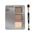 COVERGIRL - Easy Breezy Brow Powder Kit, Three Shades Brow Definer, Professional Double-Ended Angled Brush, Effortless, 100% Cruelty-Free