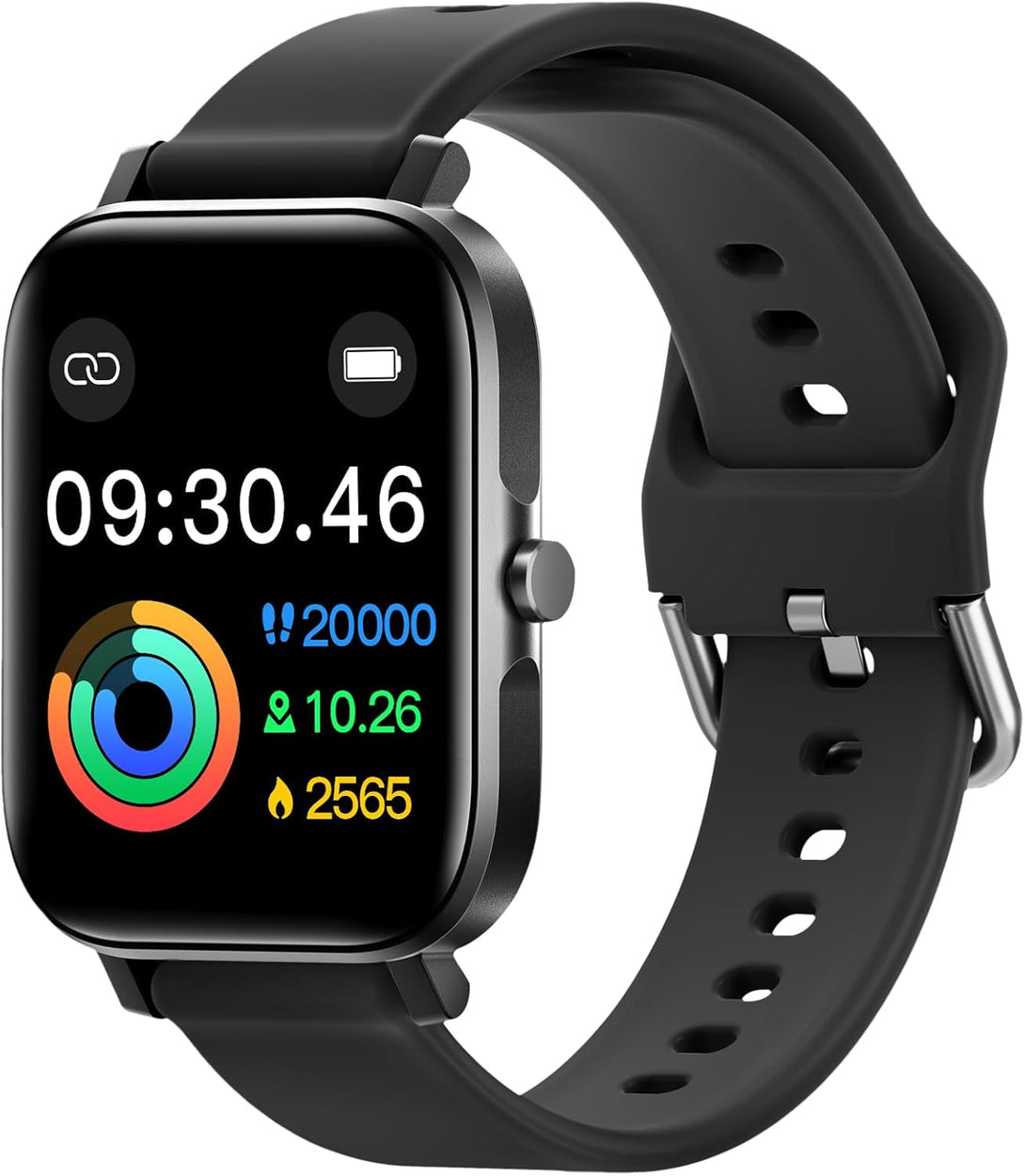 Ancwear Smart Watch for Men Women, Step Counter Watch with Heart/Sleep Tracking, 1.83" Display Fitness Tracker with 120+ Sports Modes, Compatible with Android Ios (Black)