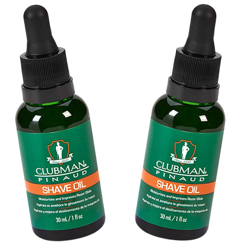 Clubman Pinaud Shave Oil â Moisturizes Beard, Improves Razor Glide, Pre Shave Oil for Men, 1 Oz, 2 Pack