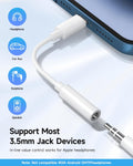 [Apple MFi Certified] 2 Pack Lightning to 3.5 mm Headphone Jack Adapter, iPhone Aux Adapter Converter Dongle Audio Cable Compatible with iPhone 14