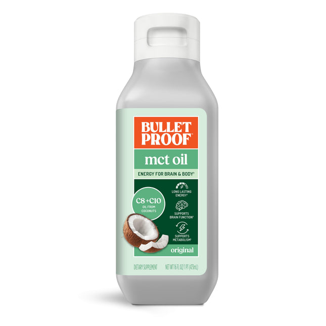 Bulletproof MCT Oil Made with C10 and C8 Oil, 16 Ounces, Keto Supplement for Sus