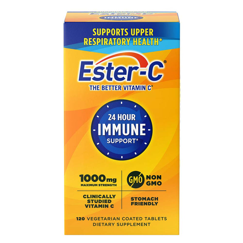 Ester-C Vitamin C 1000 mg Coated Tablets, Immune System Booster, Stomach-Friendly Supplement, 120 Count 120 Count (Pack of 1)