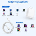 Fast iPhone Charger, iPhone Charger Fast Charging 2Pack Quick Chargers 6ft Long USB C to Lightning Cable Quick Charging Cord USB Charge Block