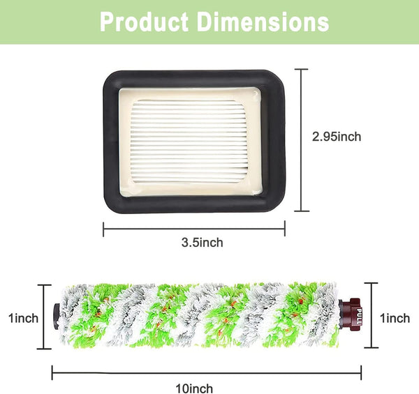 8 Pack Replacement Parts for Bissell CrossWave Pet Pro 2306A & CrossWave 1785 Series 3888A Vacuum Cleaner, 4 Pack 2460 Brush Rolls, 4 Pack 1866
