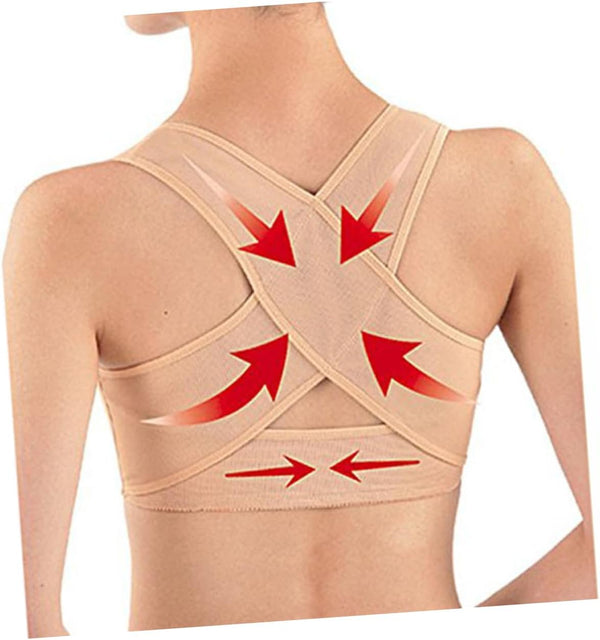 Healifty 2pcs Tank Tops Back Brace Womens Bras Push up Ladies Top Jacket Protective Gear Bracket Chest Support XXLx2pcs Skin-Colorx2pcs