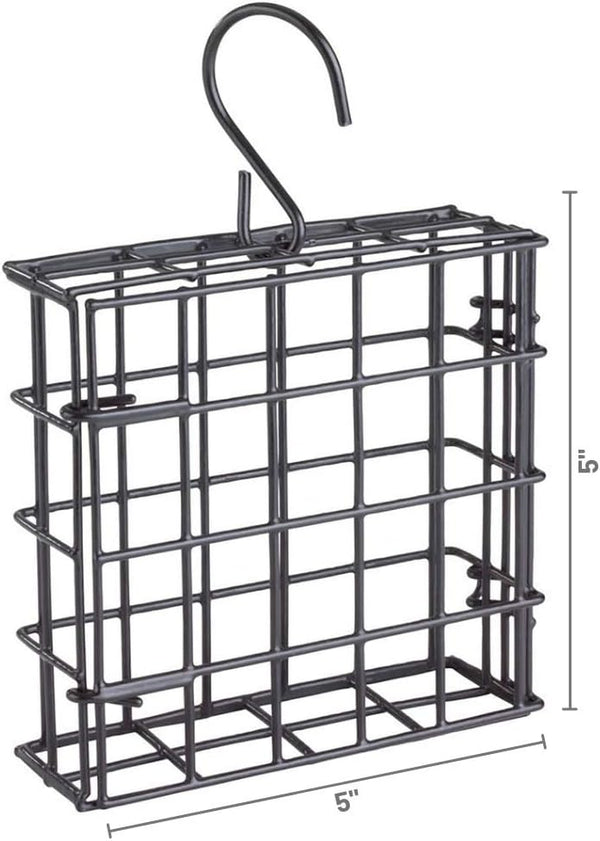 More Birds Suet Cage Bird Feeder, Fruit and Suet Feeder, Single Cake Capacity ,Black Black Single Cake Suet Cage