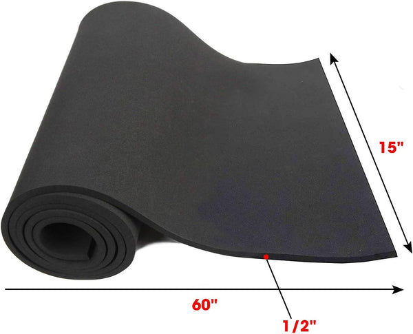Dualplex Neoprene Sponge Foam Rubber Sheet 15x60 Inches x 1/2" Thick, Perfect Cosplay Roll Padding, DIY Project Sheet - Easy Cut Non-Adhesive