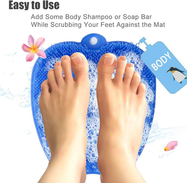 Shower Foot Cleaner Scrubber Massager, Foot Pain Tired Feet Relaxing Acupressure Mat for Shower Floor with Non-Slip Suction Cups, Increase