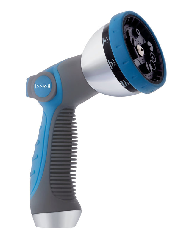 INNAV8 Garden Hose Nozzle Heavy Duty - Features 10 Spray Patterns, THUMB CONTROL On Off Valve Hose Sprayer Nozzle for Ea