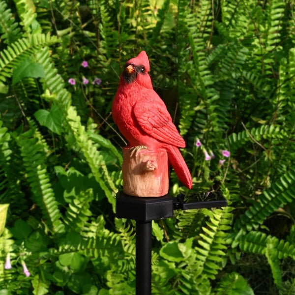 Cardinal Garden Decor Red Bird Figurine Memorial Solar Light Outdoor Stake Patio Yard Art Lawn Ornament Porch Christmas Decorations Outside Statue
