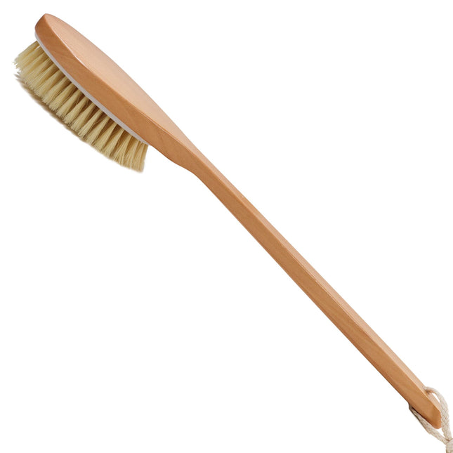 OWIIZI Bath Brushes with Soft and Natural Bristles Antiskid Wooden Long Handle S