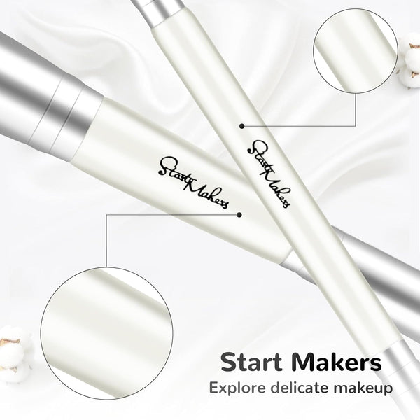 START MAKERS 2-in-1 Makeup Brushes Dual-ended Contouring Foundation Brush 2 Pack Concealer Brush Face Eyebrow Eyeshadow Brush for Liquid, Powder,