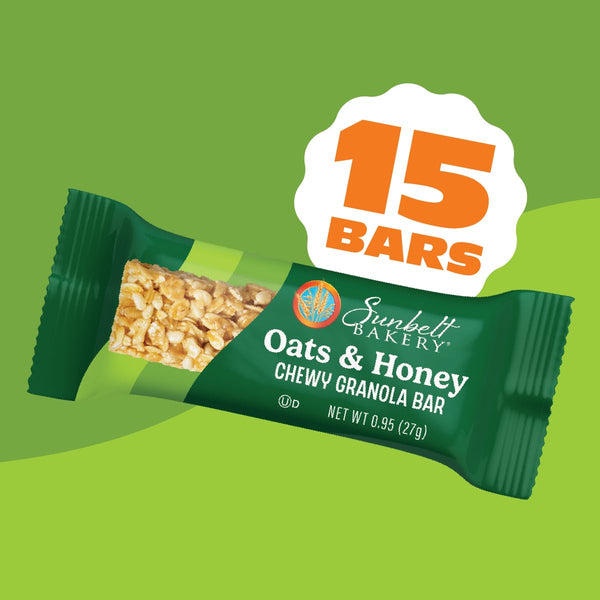 Sunbelt Bakery Oats & Honey Chewy Granola Bars, 14.26 Oz. 15 Count (Box of 1) Oats & Honey 15 Count (Pack of 1)