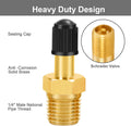GODESON 1/4" NPT Tank Valve, Anti-Corrosion Brass Schrader Valve with 1/4" Male NPT,Using with Air Compressor Tanks(Pack of 4) 1/4"NPT