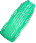 Slippery Racer Downhill Xtreme Flexible Adults and Kids Plastic Toboggan Snow Sled for up to 2 Riders with Pull Rope and Handles 2 PACK RED/GREEN